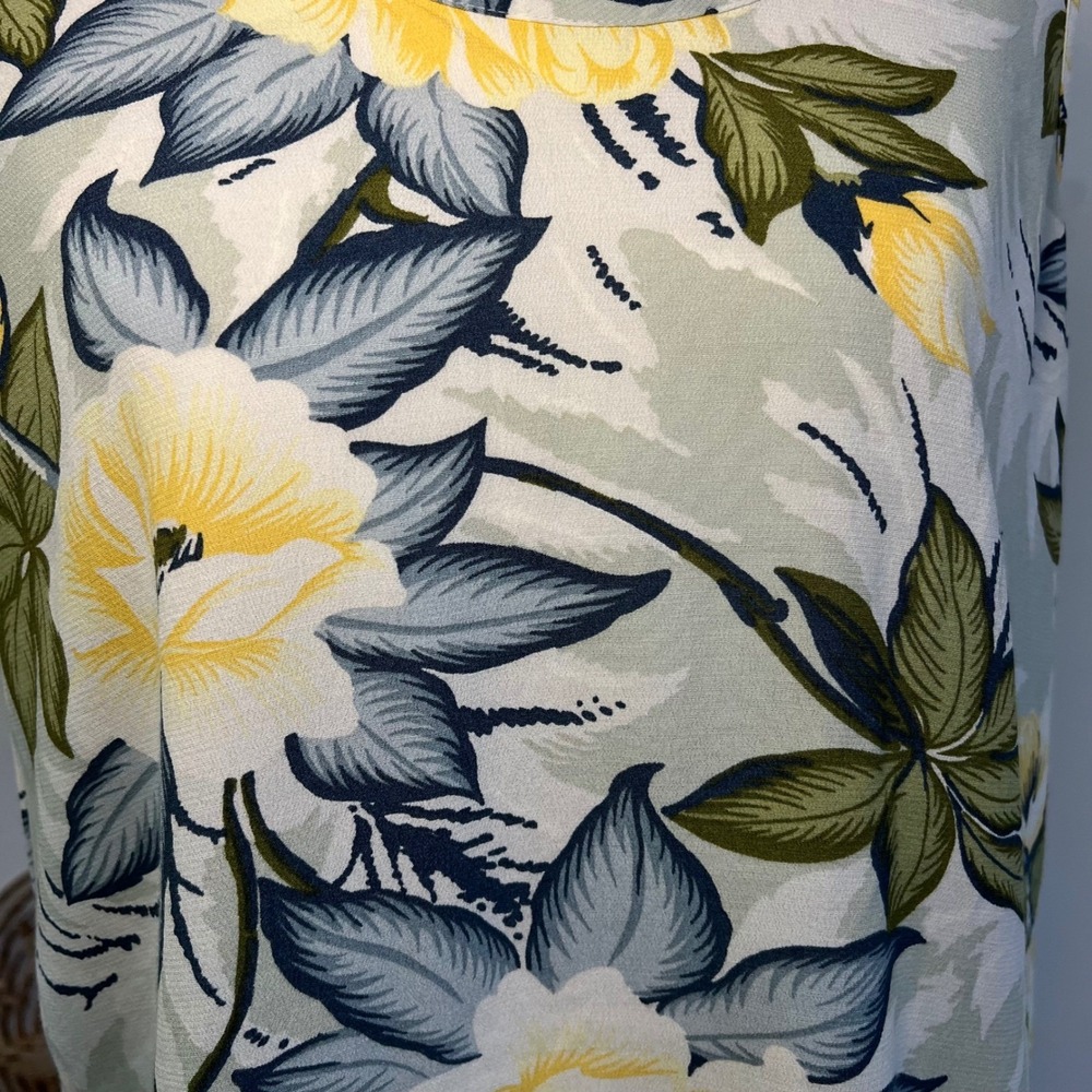 Tommy Bahama Rayon Floral Tank Top Tropical Resort Beach Coastal Size L - Picture 4 of 7